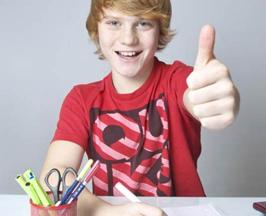 Elève content de son prof de math